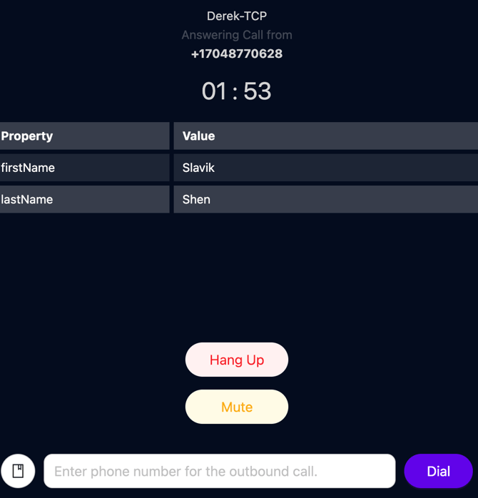 Taalk Phone Hang Up Feature